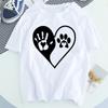 Women Dog Paw Print Short Sleeve Fashion Printed Summer Lady Womens Clothing Tops T-Shirt Shirt Tees Female T Shirt
