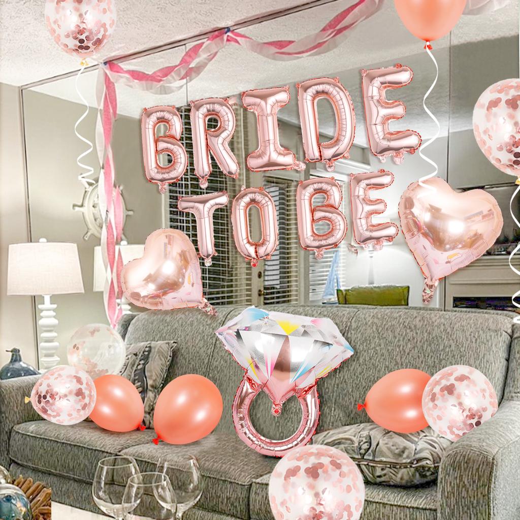 37 шт. Баннер «Будь невестой» из розового золота, кольцо с шампанским, воздушные шары для свадебного душа, девичник