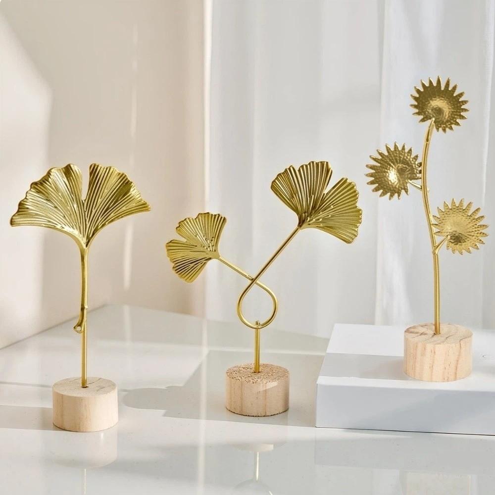 Flower Wrought Iron Ornaments Metal Art Ginkgo Leaf Ornament  Scandinavian Style