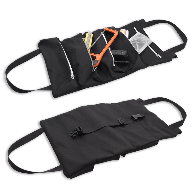Multi-Purpose Canvas Roll for Tool Bag Car First Aid Kit Wrap Roll Storage Case Hanging Tool Zipper Carrier Tote Car CampingGear