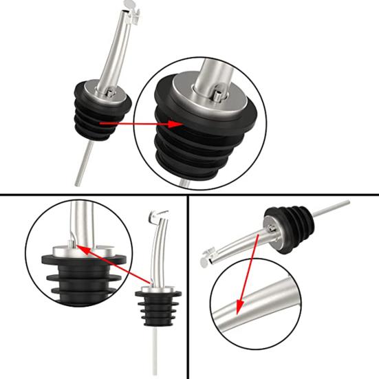 4 шт. Дозаторы для вина Многоцелевые Многоразовые Герметичные Пищевой класс Легко чистятся Устройство для наливания ликера с крышкой Носик для масла