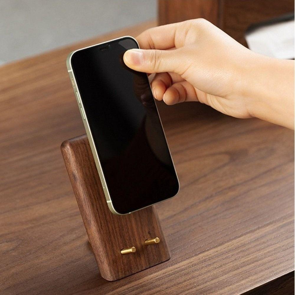 Vintage Lazy Phone Stand Wooden Small Tablet Holder Creative Desktop Phone Holder  Office