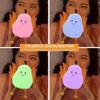Night Lights for Kids Pear Shaped Cute Silicone Nightlight 7 Colors Dimmable Lamp USB Charging for Bedroom Bedside Room