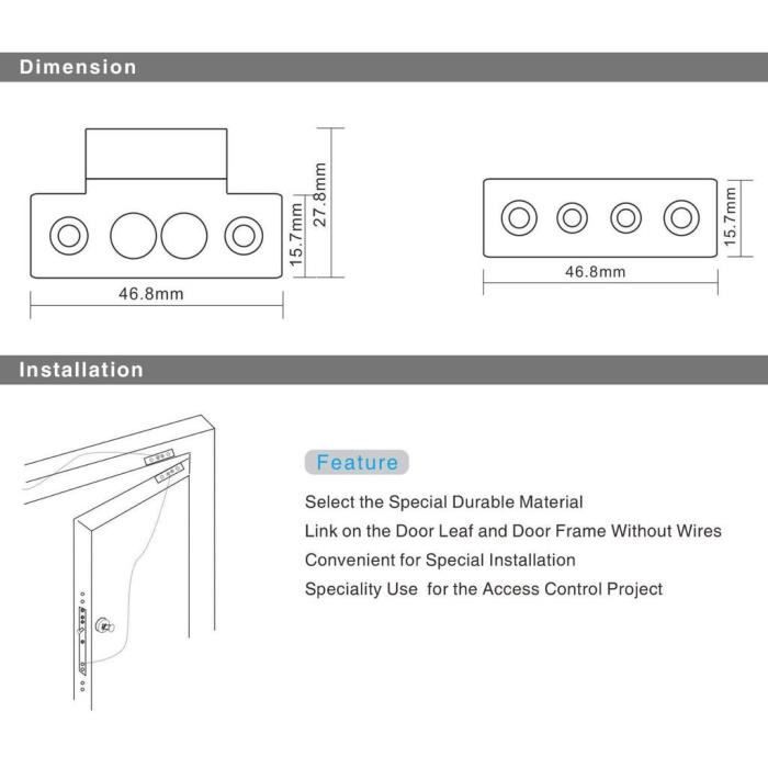 UHPPOTE Contacteur de poussoir utilisé pour le système de contrôle d'accès la porte simple &amp; double porte