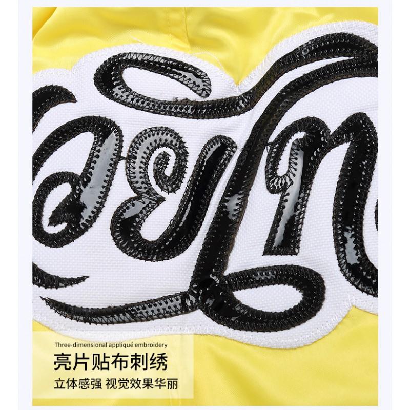 ANOTHERBOXER Muay Thai Shorts Yellow Competition Boxing Pants Men Training Gym Fight Gear