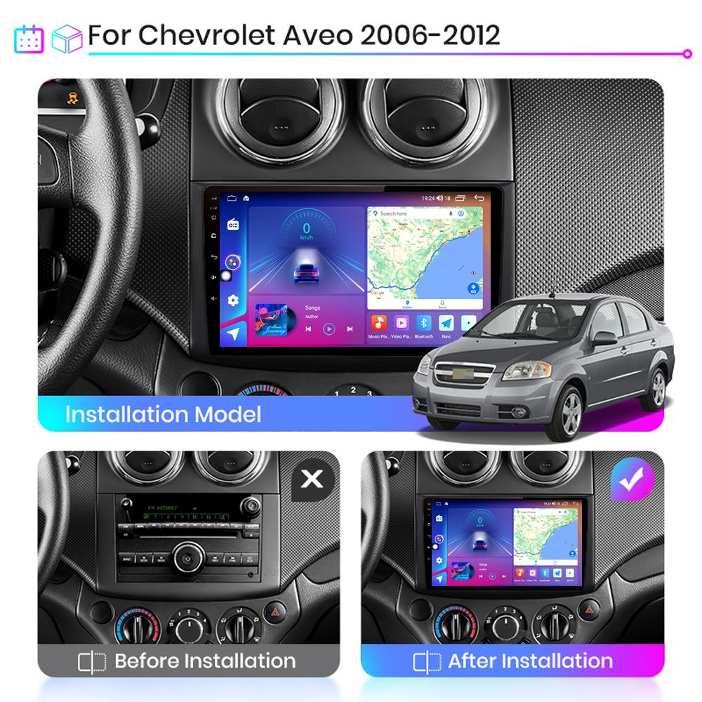 Car Radio Android Auto Carplay For Chevrolet Aveo 2006-2011 Multimedia Player Head Unit Stereo GPS Navigation BT WIFI 2+32GB