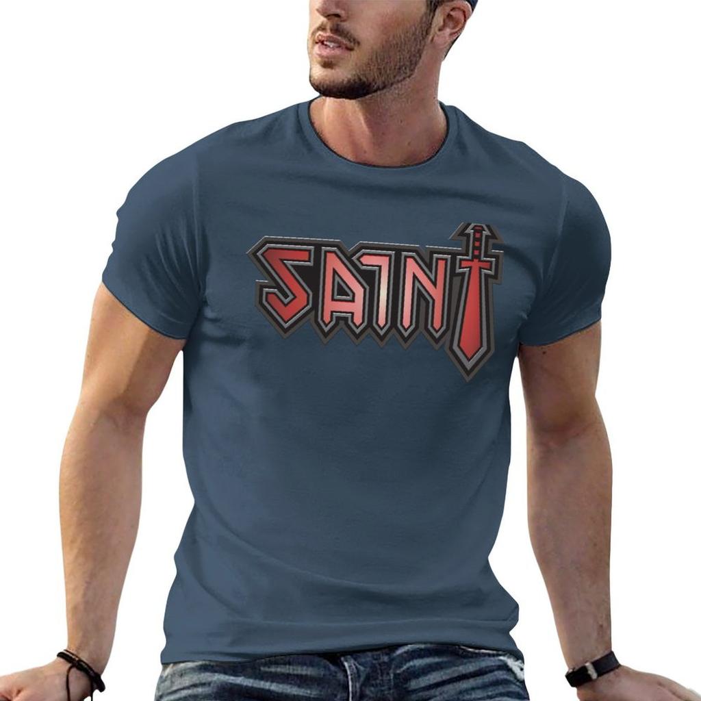 Saint Logo Metal TShirt Unisex t shirts cotton t shirts for Unisex slim fit t shirt for Unisex Tshirt