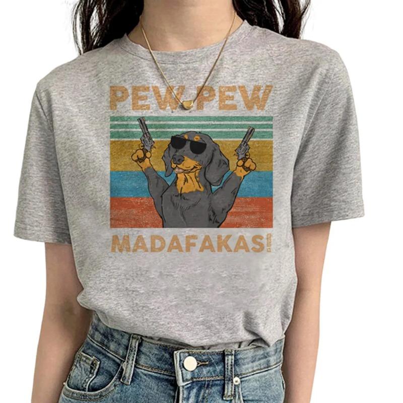 Футболка с таксой для женщин, футболка с комиксами и аниме, уличная одежда для девочек, одежда с аниме, футболки для женщин