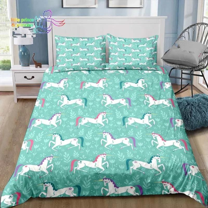 Cowboy Horse Pattern Comfortable Duvet Quilt Cover Pillowcase Bedding Set Children Bedroom Decoration Home Textile