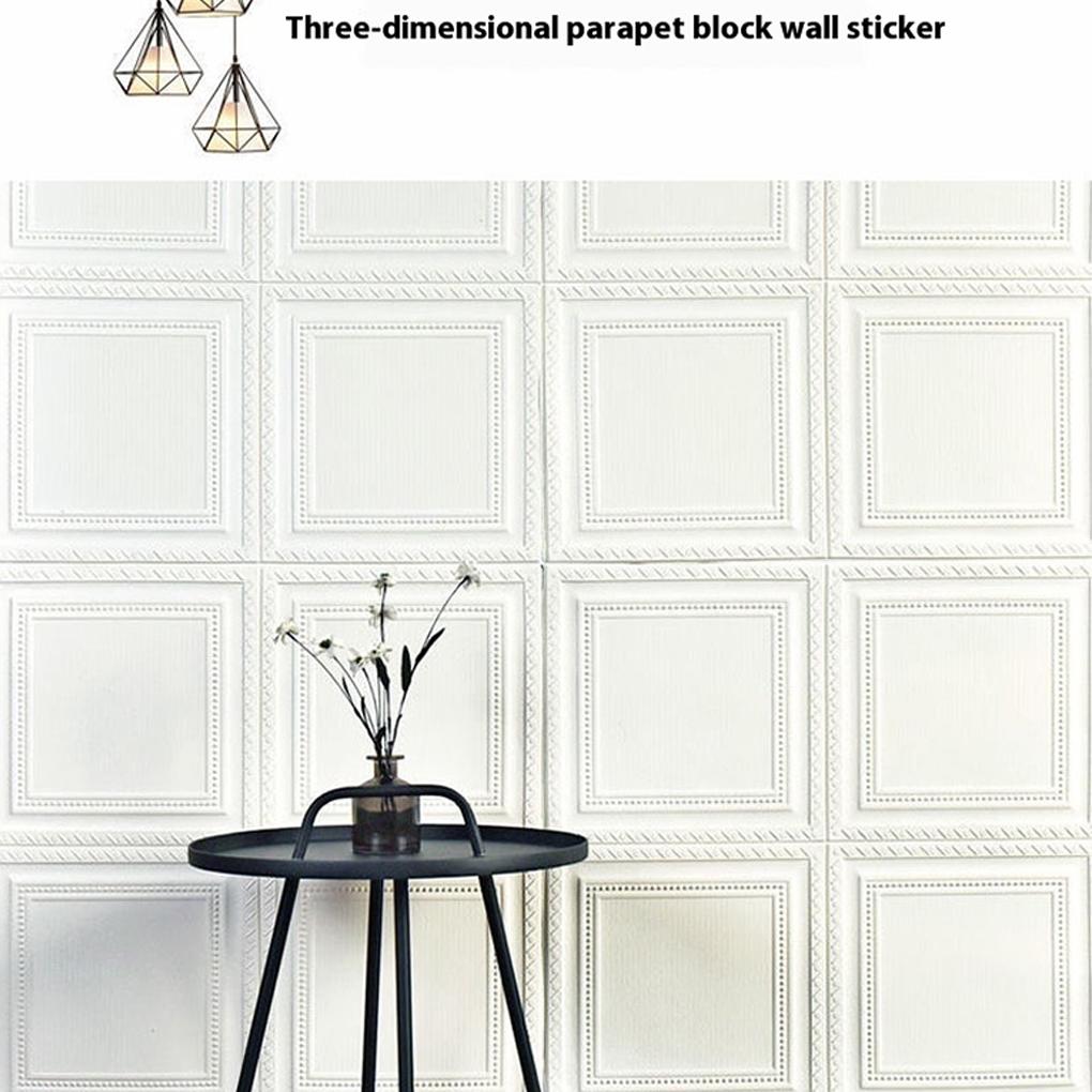 10 штук Самоклеящиеся потолочные плитки Водонепроницаемая пенопластовая панель для DIY домашнего декора 3D пенопластовая наклейка на стену