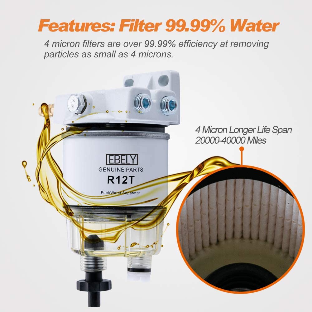 R12T Fuel Filter/Water Separator Element Filter Diesel Engine for Racor 120AT 120AS S3240 YMH2E114-00-00 NPT ZG1/4-19 Diesel Fuel Filters5