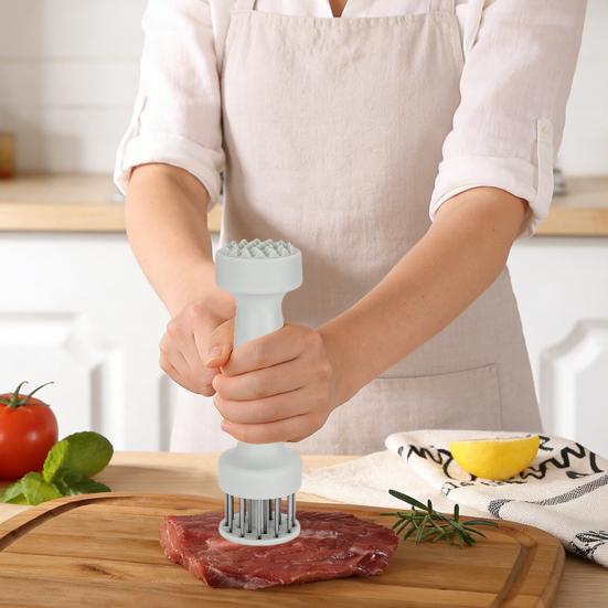 Игла для отбивания мяса с выдвижным защитным кожухом Говядина Индейка Курица Стейк Острые иглы из нержавеющей стали Инструмент для отбивания мяса