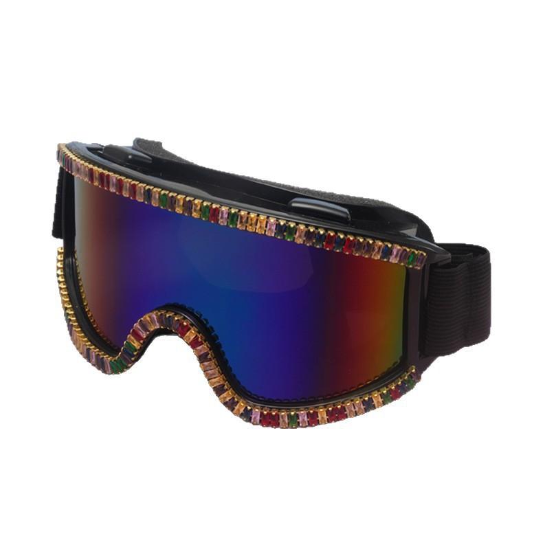 New handmade diamond-encrusted sunglasses, windproof goggles, goggles, ski windshield glasses