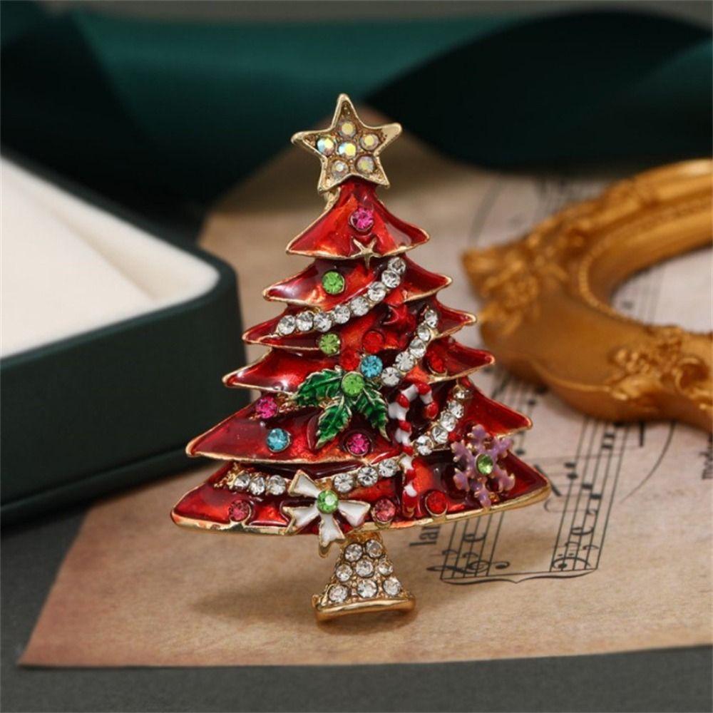 Clothes Accessories Christmas Brooch Korean Style Christmas Tree Brooch Gift