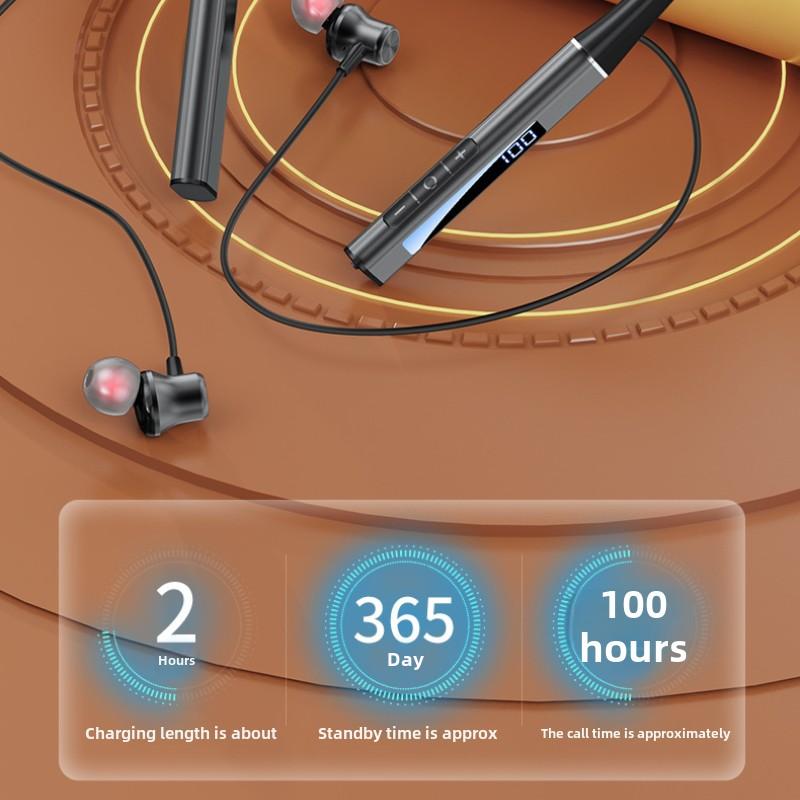 Новые беспроводные внутриканальные наушники Bluetooth с цифровым дисплеем, сверхдолгий срок службы, высокое качество звука, спортивные наушники с креплением на шею