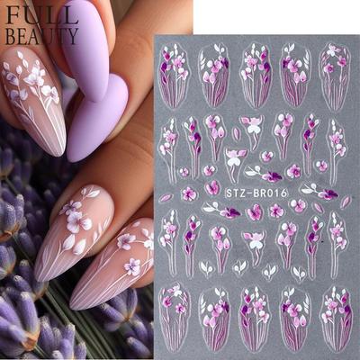 Лазерные наклейки для ногтей, бабочка, роза, дизайн, клейкий слайдер, наклейки для дизайна ногтей, маникюрные украшения
