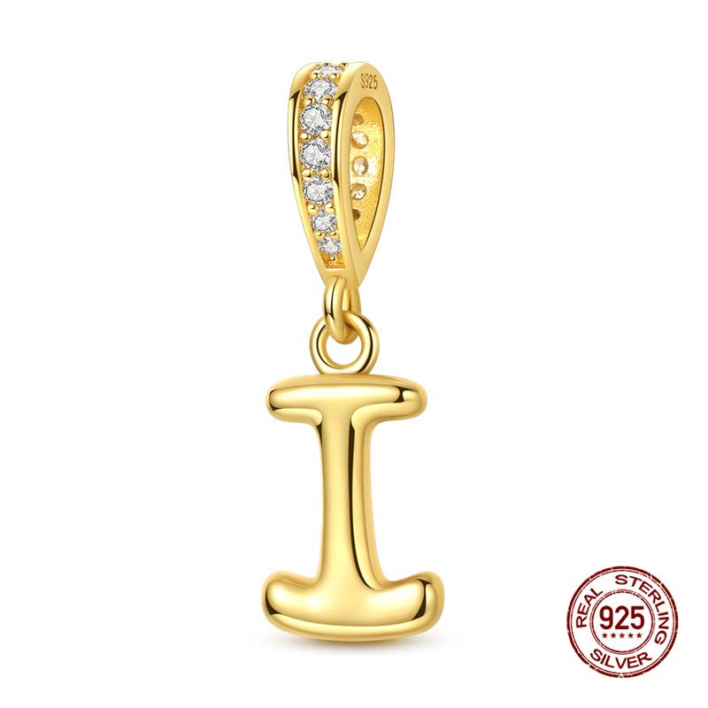 Новинка Оригинальные Шармы Медь 26 Золотых Букв А-Я Шарм-Бусина Подходит для Оригинального Браслета 3 мм для Женщин DIY Модная Бижутерия Подарок