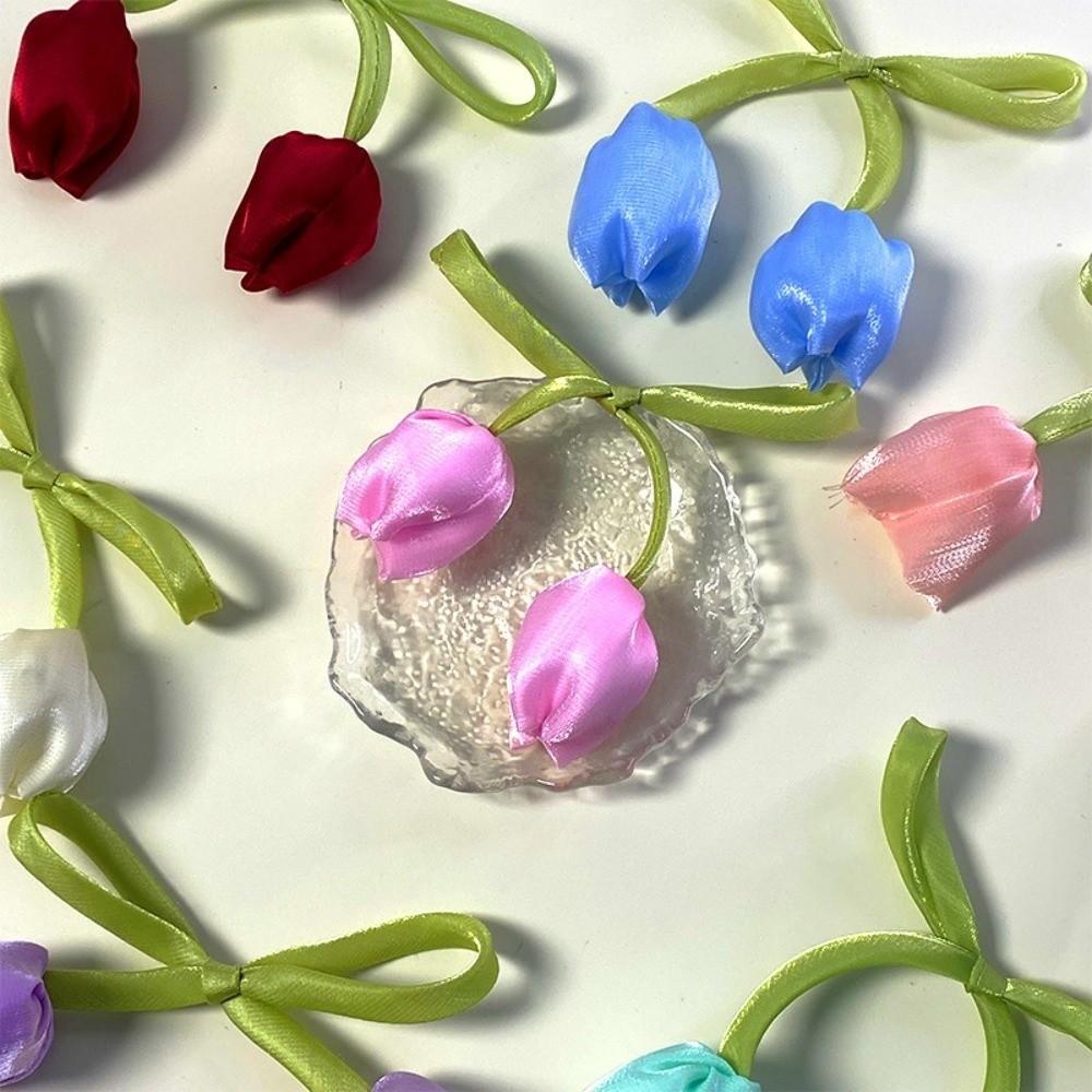5Pcs Ornaments Tulip Lace-up Straps Sweet Hair Cord Accessories Elegant Curtain Tieback  Cake