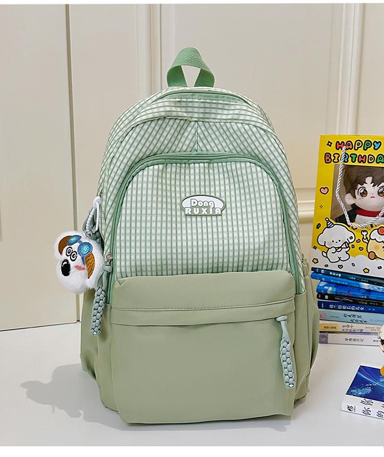 Школьный рюкзак Sweet Japanese Literary Plaid Backpack Корейская версия для учеников средней и старшей школы Компьютерный школьный рюкзак Повседневный легкий универсальный