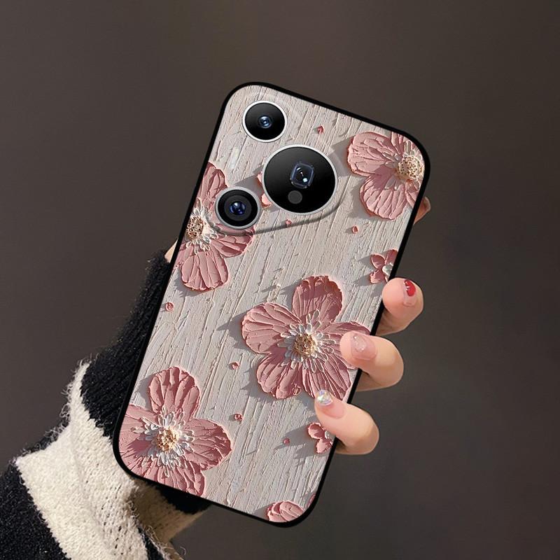 Чехол для Huawei Pura 70 Черный Матовый Милый Мягкий Силиконовый ТПУ Чехлы для Pura70 Pro Pura 70 Pro+ Плюс Ультра Чехол Защитный Fundas