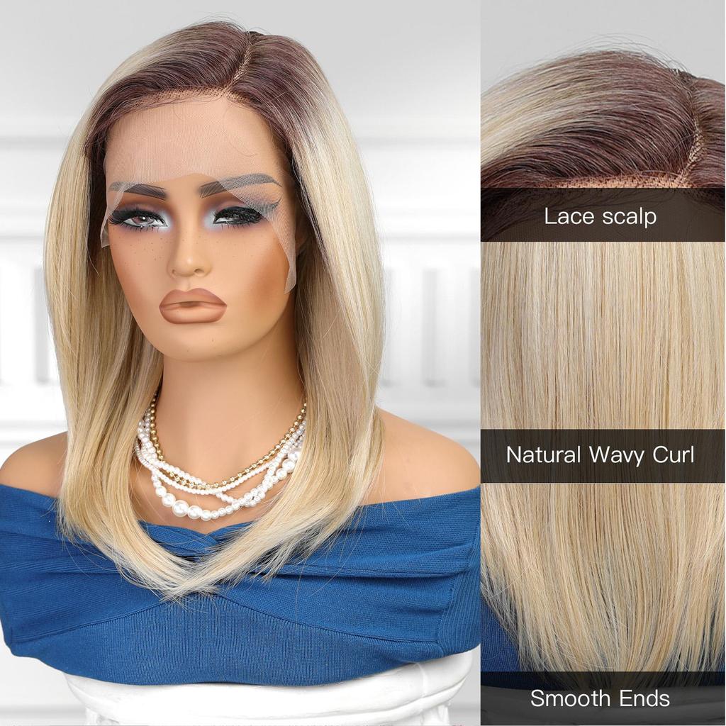 LOUIS FERRE Парики спереди, длинные прямые волосы, блондинка, парик с боковой частью, парик для ежедневного использования, термостойкий парик для белых женщин