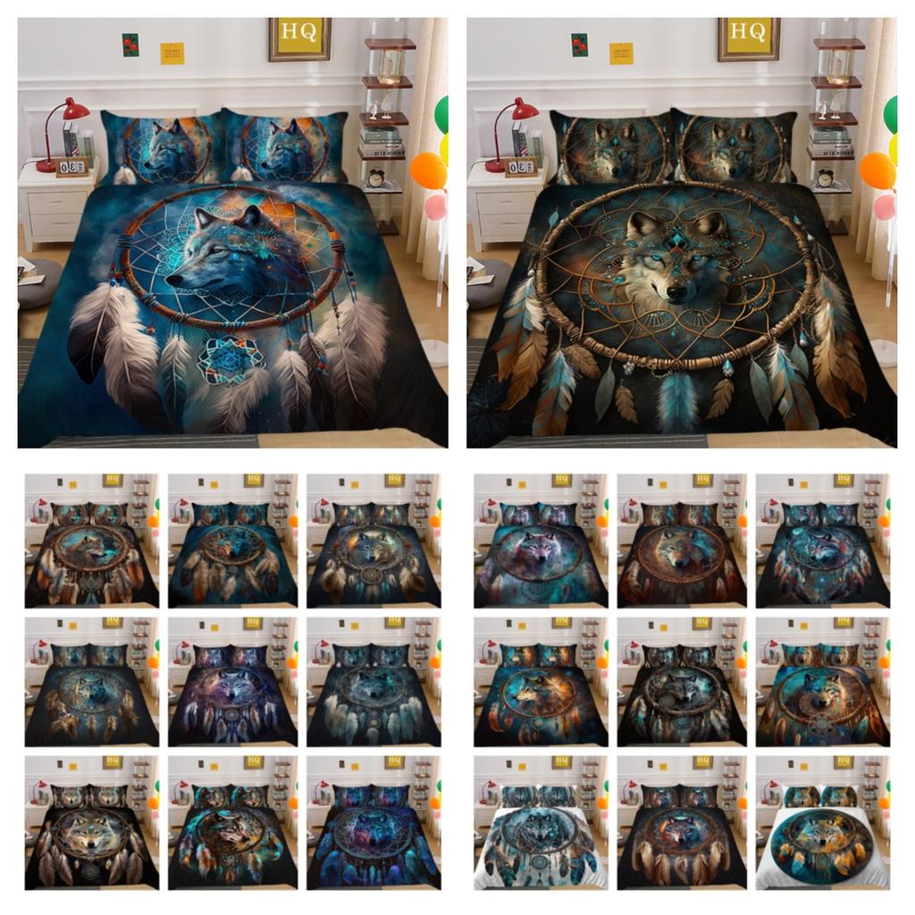 Домашнее постельное белье с принтом волка, комплект постельного белья из микрофибры королевского размера, мужской мягкий домашний текстиль высокого качества