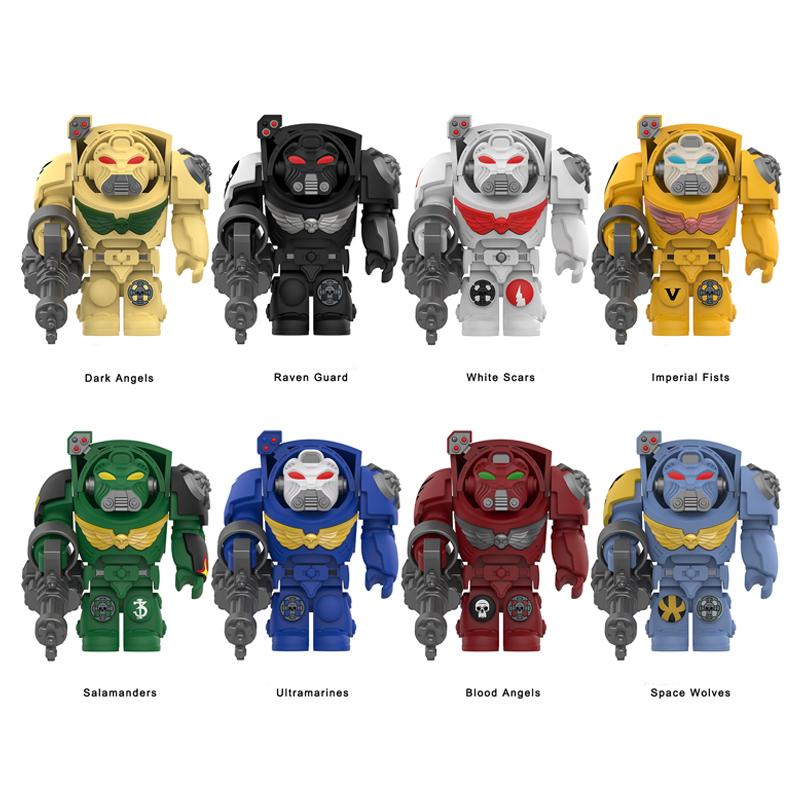 1Pcs New Knights War Angels Ultramarines Templars War Soldiers Mini Action Figures Model Building Blocks Bricks Kids Toys Gift