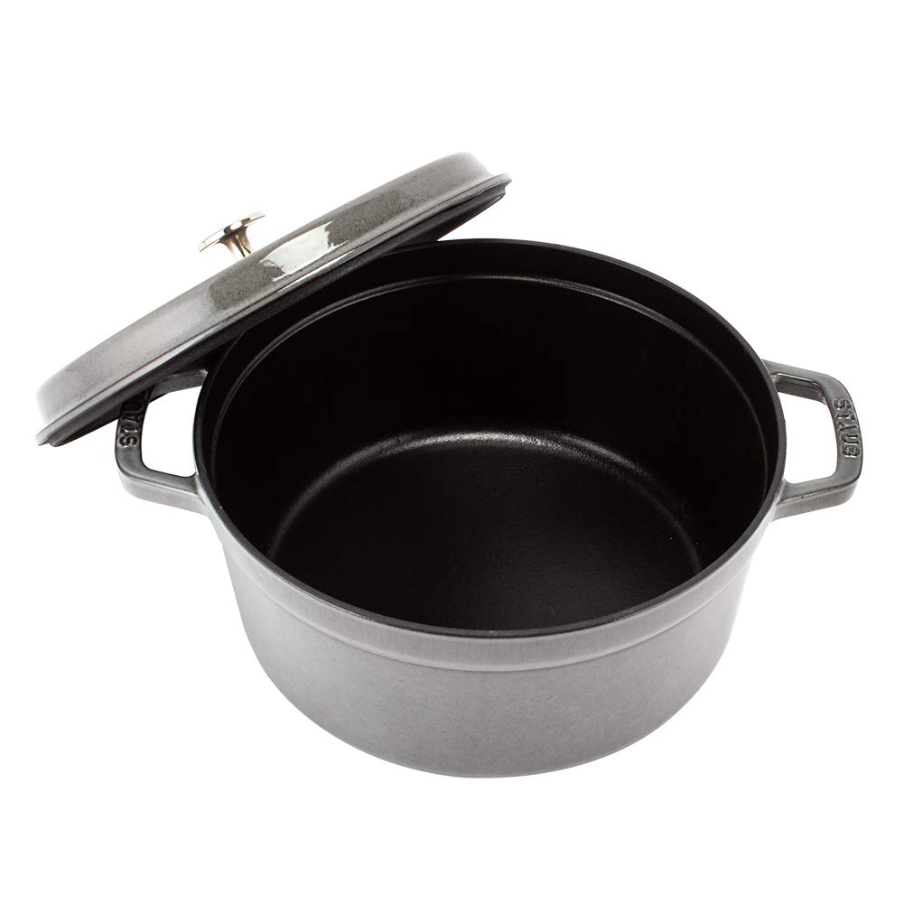 Staub Pico Cocotte Round 26cm Graphite Gray 1102618 Two Handed Pot Enamel Pot Rund Brater Graphite Gray Pico Cocotte Pot Stylish Cookware Kitchen