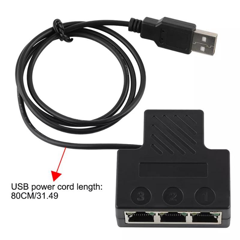 3 в 1 100 Мбит/с Ethernet-сплиттер-адаптер RJ45 Кабель LAN Сеть Интернет