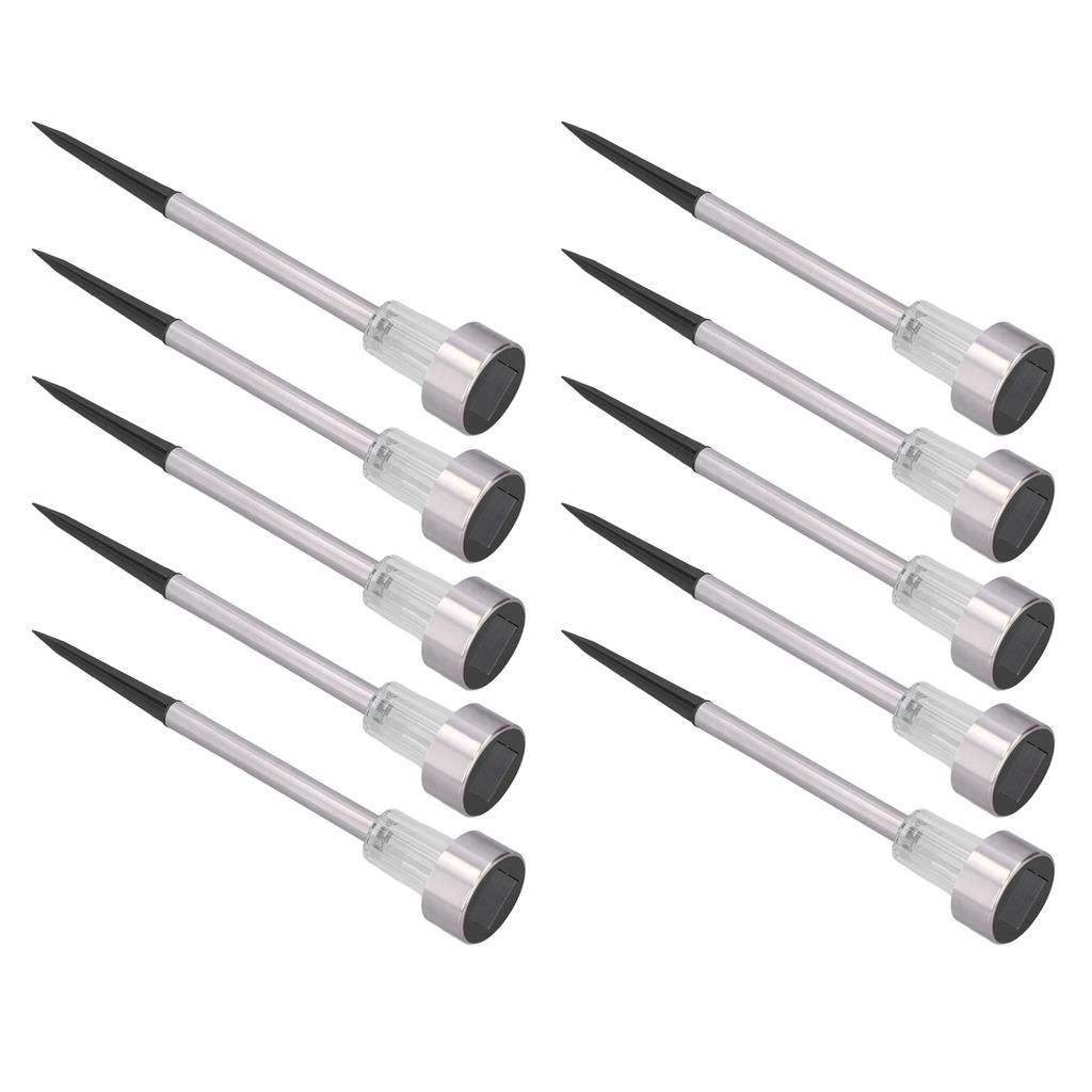 10Pcs Solar Lawn Lamp LED Landscape Garden Lights IP44 Waterproof Stainless Steel for Outside Yard