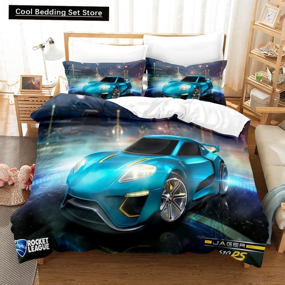 Новый комплект постельного белья Rocket League, покрывало для односпальной кровати, двуспальной кровати размера Queen King Size, комплект постельного белья Rocket League для детей, мальчиков, спальня, пододеяльник