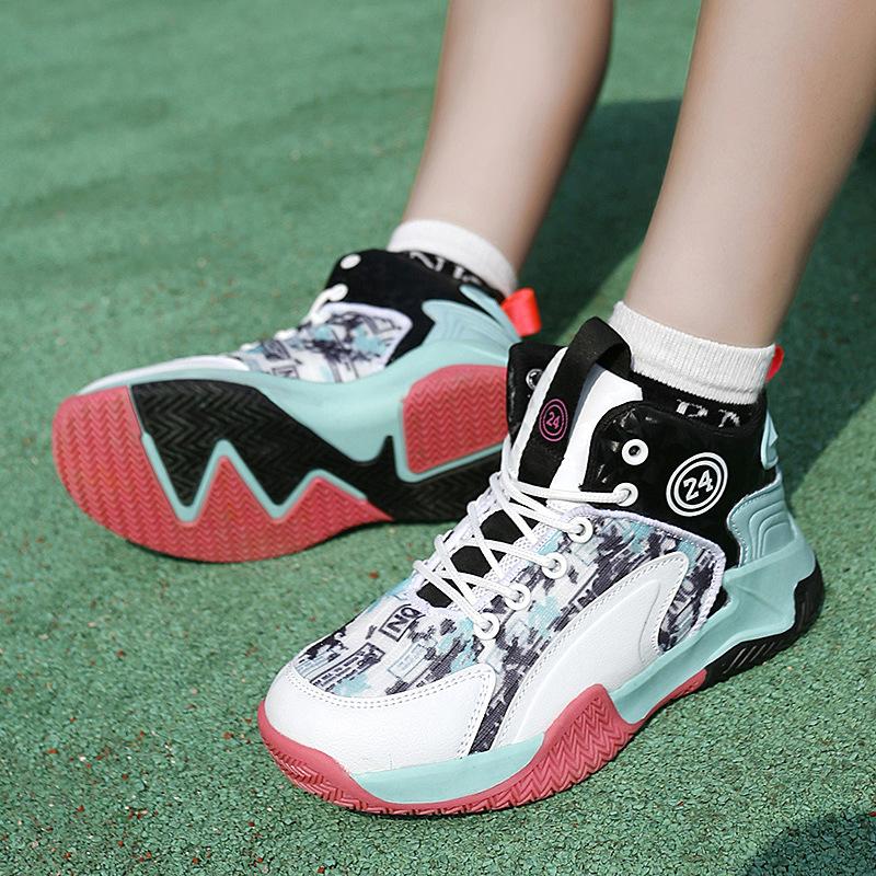 New Spring New Boys Basketball Shoes Breathable Shock Absorption Wear-resistant Students Combat Children's Basketball Shoes Outdoor