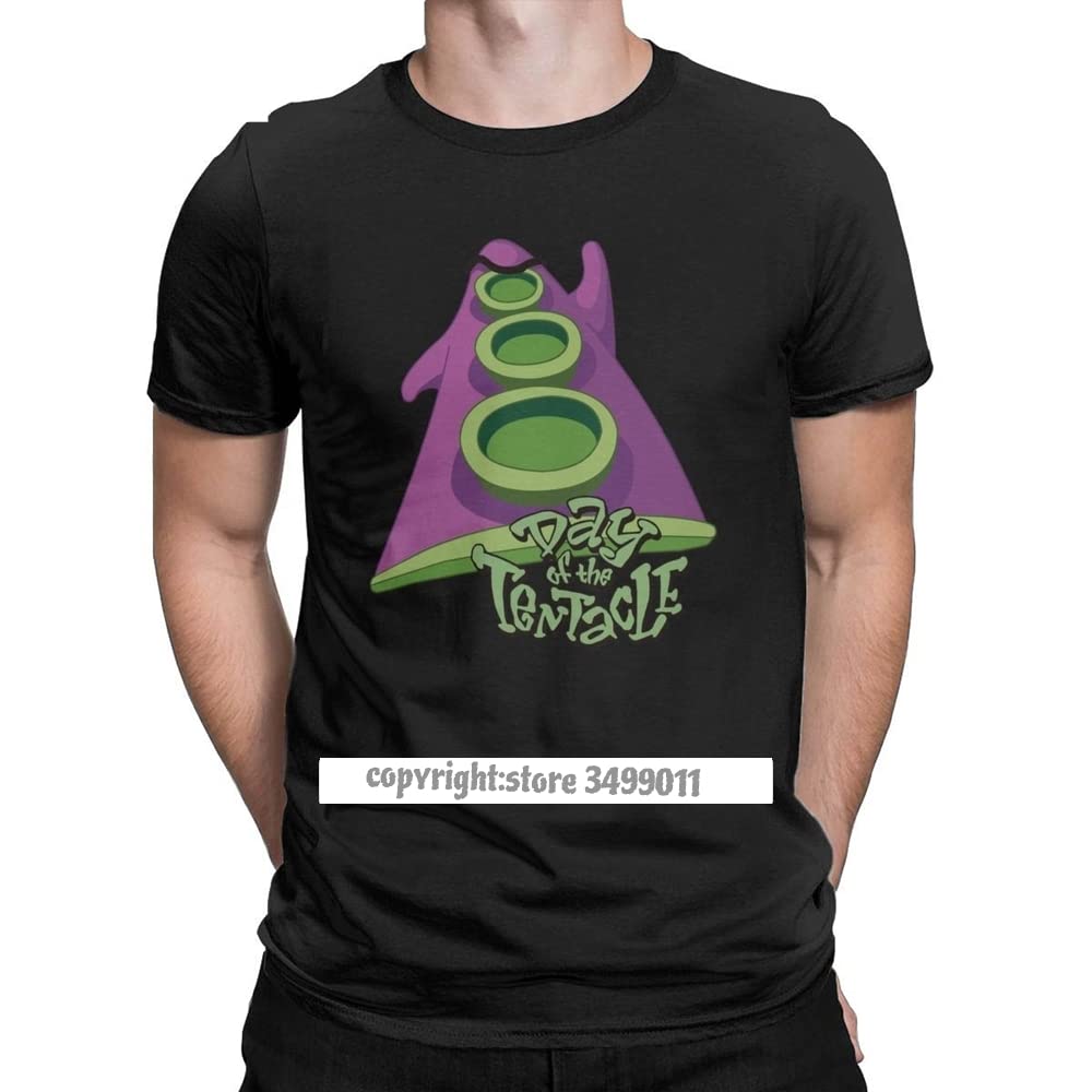 Vintage Day of The Tentacle Tee Shirts Men Crewneck Pure Cotton Tshirts Tee Shirt Clothes