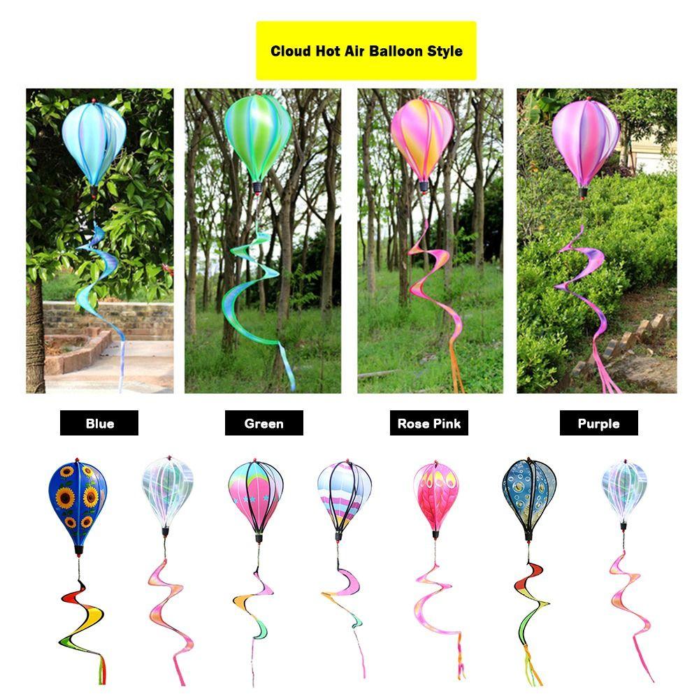 Colorful Design Hot Air Balloon Transparent Material Rainbow Windmill Garden Decoration