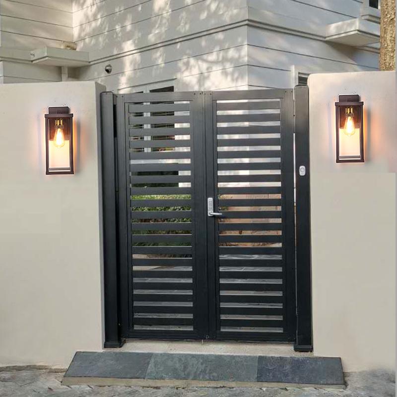 Уличный настенный светильник Водонепроницаемый современный садовый коридор для виллы, алюминиевая наружная стена для садовой дорожки, простой балкон, ворота, терраса, светильник