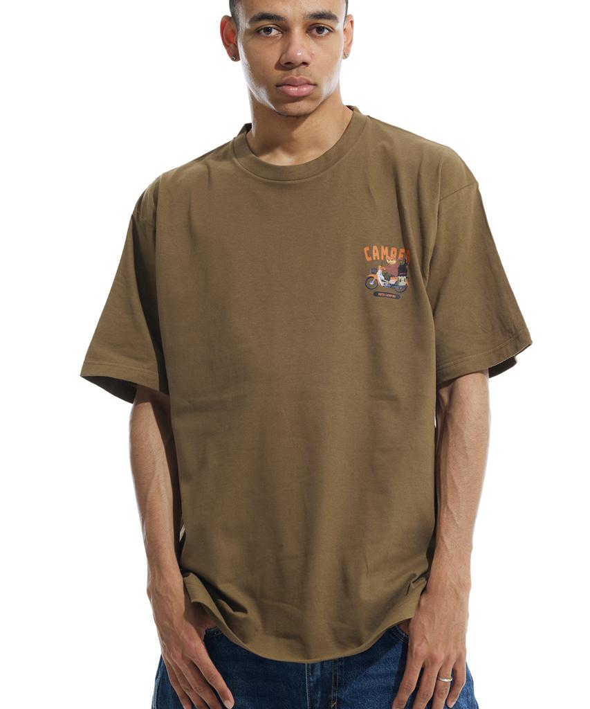 CREAM SODA LAB Motocamp Small Logo Short Sleeve T-Shirt Olive