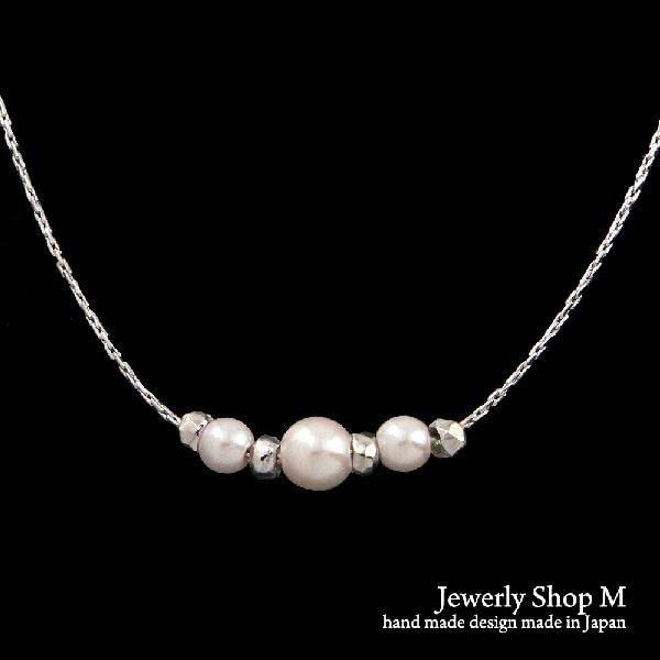 Аксессуары из жемчуга Ювелирные изделия Lucky Bag 2023 Ожерелье из ракушечного жемчуга Пресноводный жемчуг Набор из 3 предметов Сделано в Японии Бонус Включены Серьги Серебро B [miwaki]