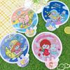 Hand-operated Mini Round Fan With Handle Portable Cloth Fan Cartoon Folding Round Fan  Summer