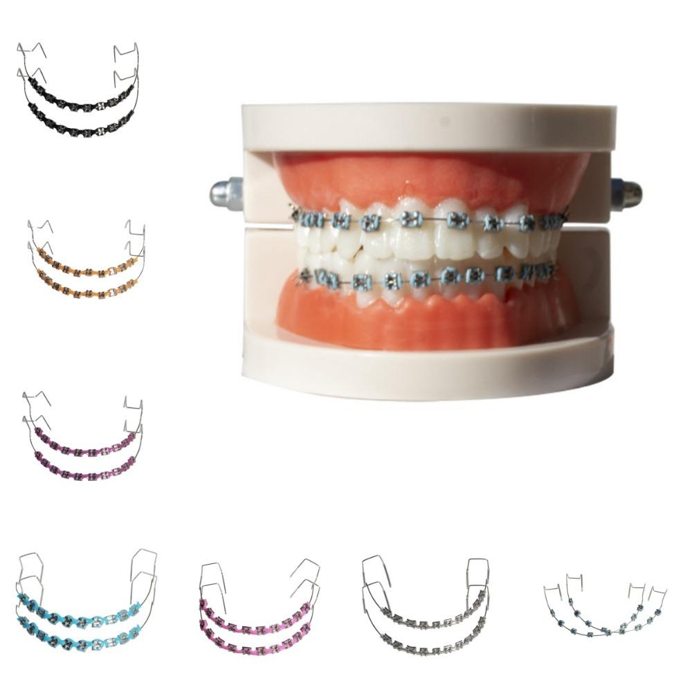 1 Pair Colorful Orthodontic Ligature Ties Dental Decorations Metal Bracket Teeth