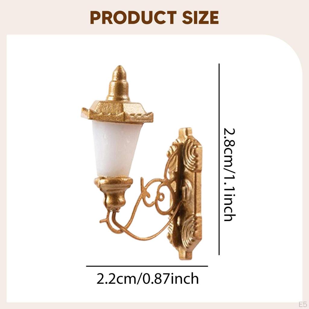 Миниатюрный настенный светильник Декорация DIY проекты Винтажная садовая модель Светящийся для 1/64 Здания