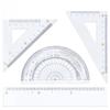 Student Exam Set: 4-Piece Ruler, Triangle, and Protractor Kit