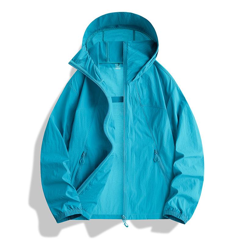 Ice silk outdoor sunscreen clothing for women, light and breathable skin clothing, hooded UV protection UPF10 + sunscreen clothing for men
