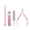 Travel Nail Care Callus Nail Callus Glass Nail Portable Nail Pink Toenail Callus Set with Plastic Cover Women's Set, Trimmer, Clippers, Remover, File,