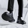 2024 Мужская модная уличная обувь в японском стиле Karajuku в корейском стиле на толстой платформе, повседневные черные кожаные туфли, кожаные туфли без застежек