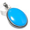 Arizona Turquoise Gemstone 925 Sterling Silver Jewelry Pendant 2.17"