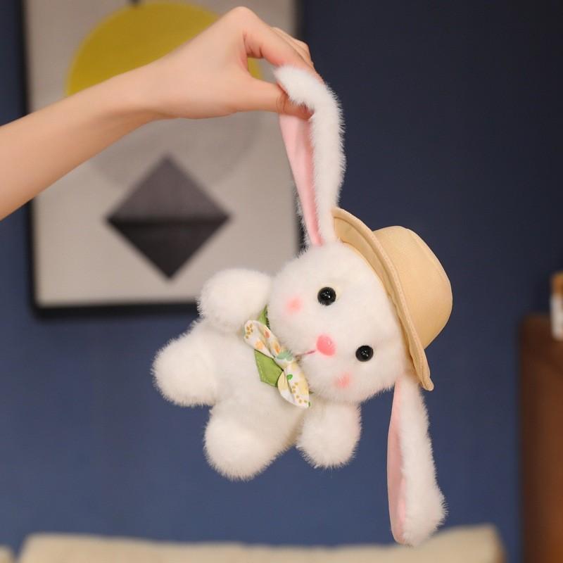 Rabbit A In Hat Plush Toy Cartoon Stuffed Animal Doll Decorations Kids Gift