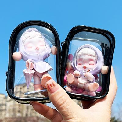 Портативный прозрачный ПВХ органайзер, сумка для хранения игрушек, карман на молнии для куклы