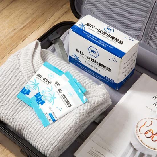 Home Kit 50Pcs Plastic Business Travel Universal Toilet Seat Disposable Sticker Cover