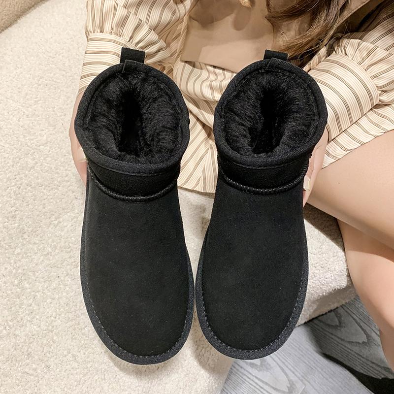 Ботинки на плоской подошве с круглым носком, женские, 2024, высококачественные, однотонные, лаконичные, женские, Botas Femininas