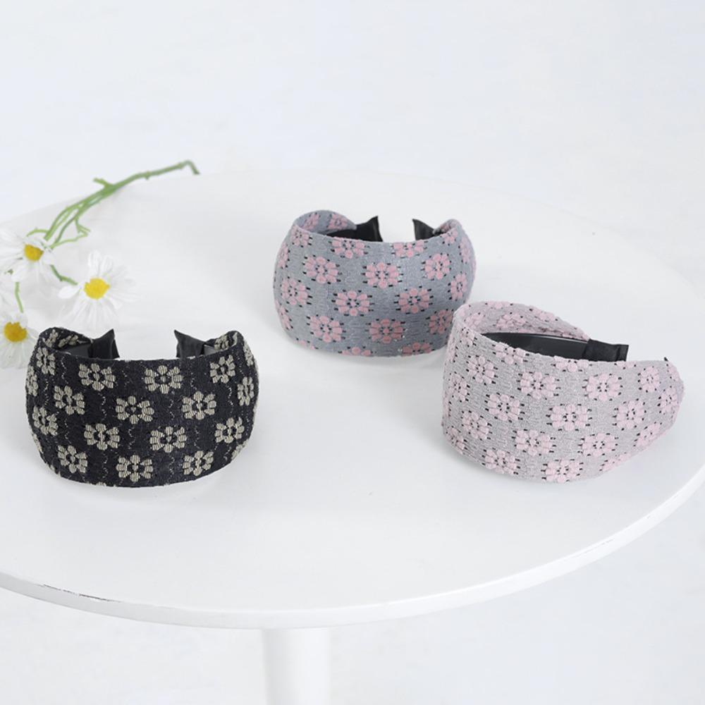 Non-slip Lace Headband Mesh Women Hair Hoop Sweet Wide Hairband Girls